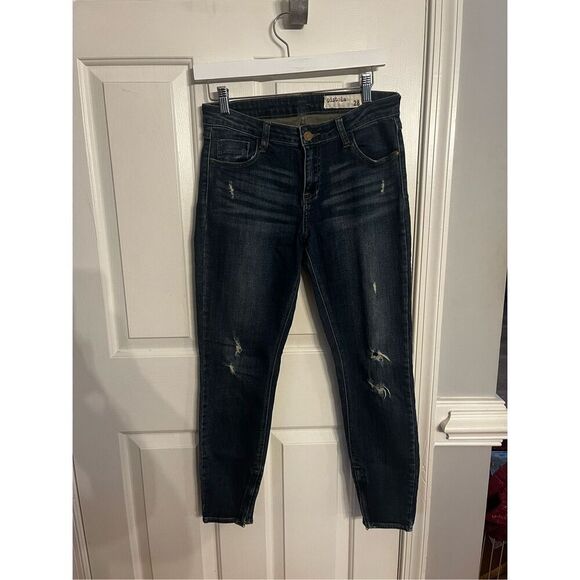Pistola Distressed Taper Zipper Leg Jeans sz 28 EUC - Picture 1 of 6
